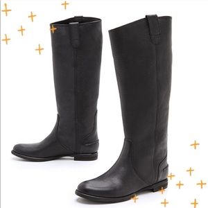Madewell Archive black leather riding boots size 6
